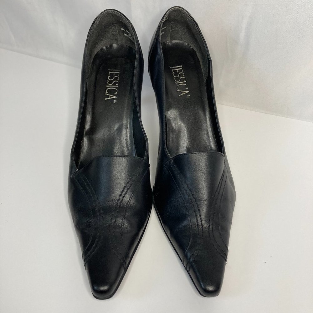 Jessica - Brazil Pumps Heels Size 8 1/2 Black Leather Business Casual Sh…